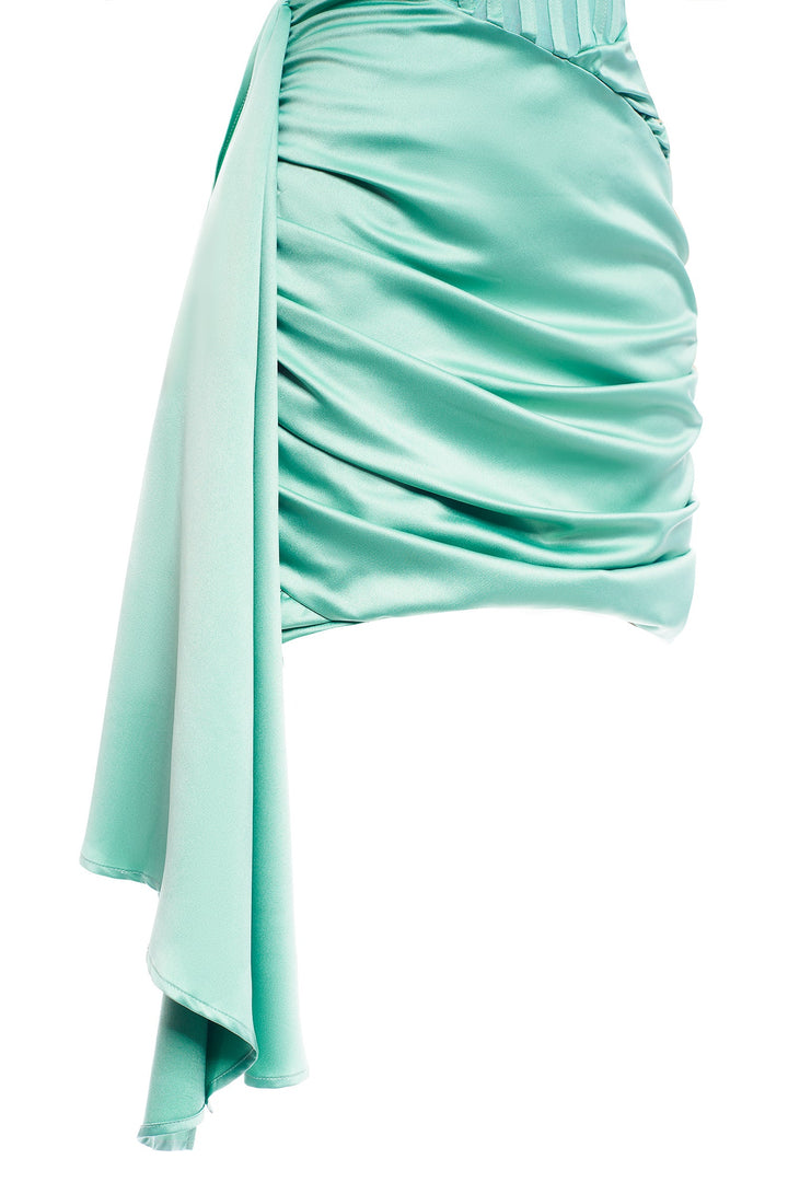 Ruched Off Shoulder Corset Mini Dress