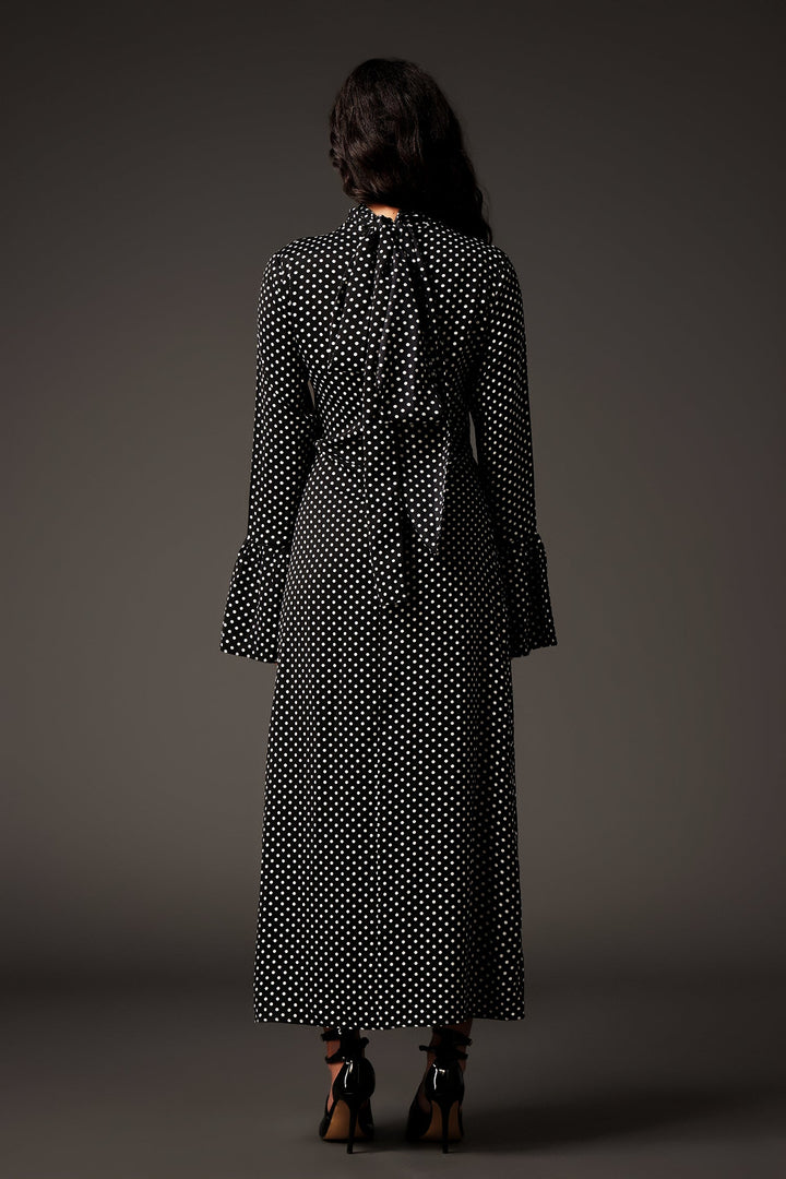 Elleri High Neck Long Sleeves Maxi Dress