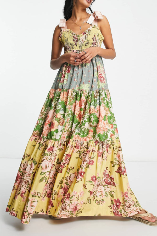 Suku Halter Floral Printed Maxi Dress