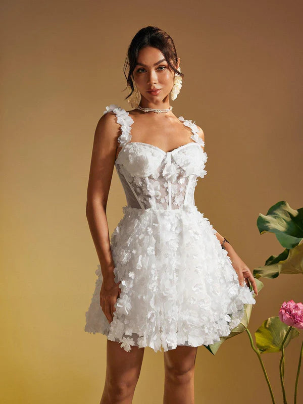 Lali Sleeveless Flowers Mini Dress
