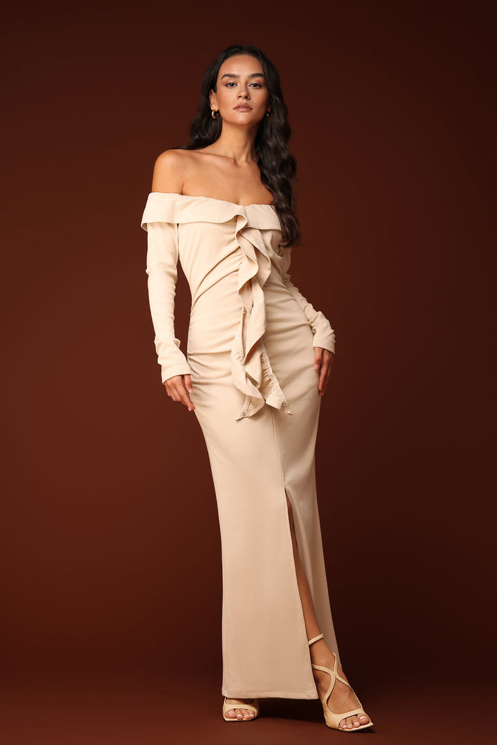 Momo Off Shoulder Long Sleeves Maxi Dress