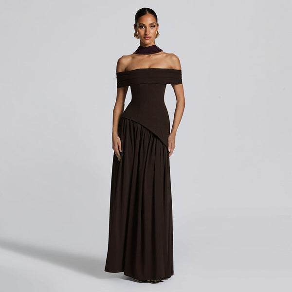 Sleeveless Backless Flowing Sash Maxi Dress