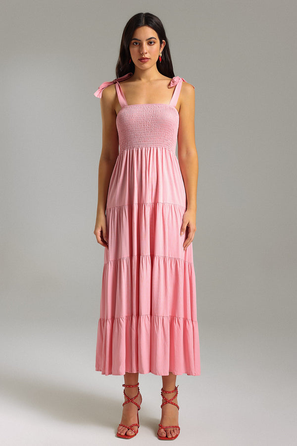 Ola Strap Maxi Dress - Pink