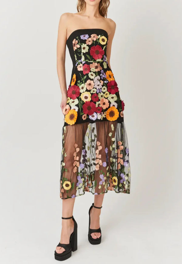 Salo Floral Embroidered Dress