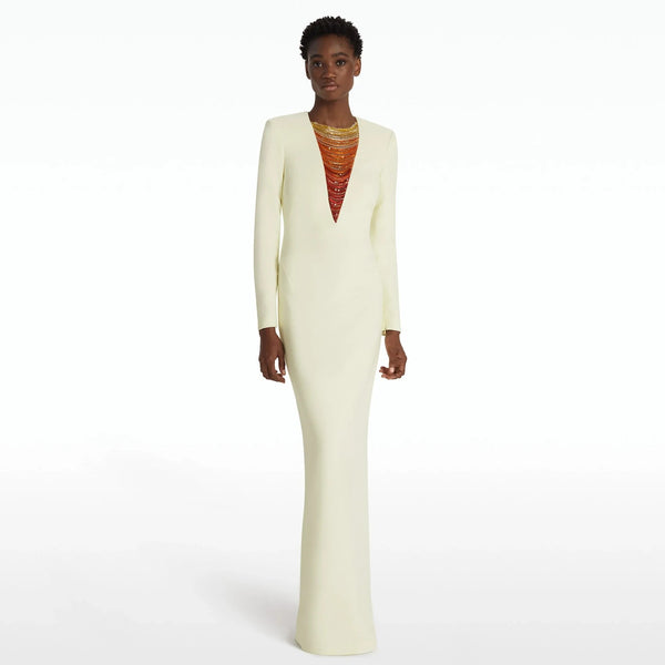 Long Sleeves Sorbet Maxi Dress