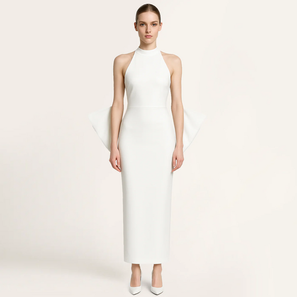 Elora Midi Dress in White