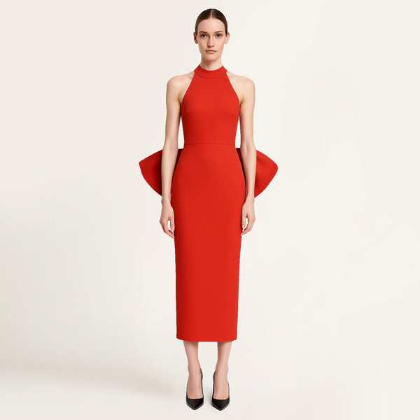 Elora Midi Dress in Red
