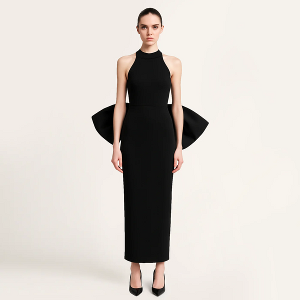 Elora Midi Dress in Black