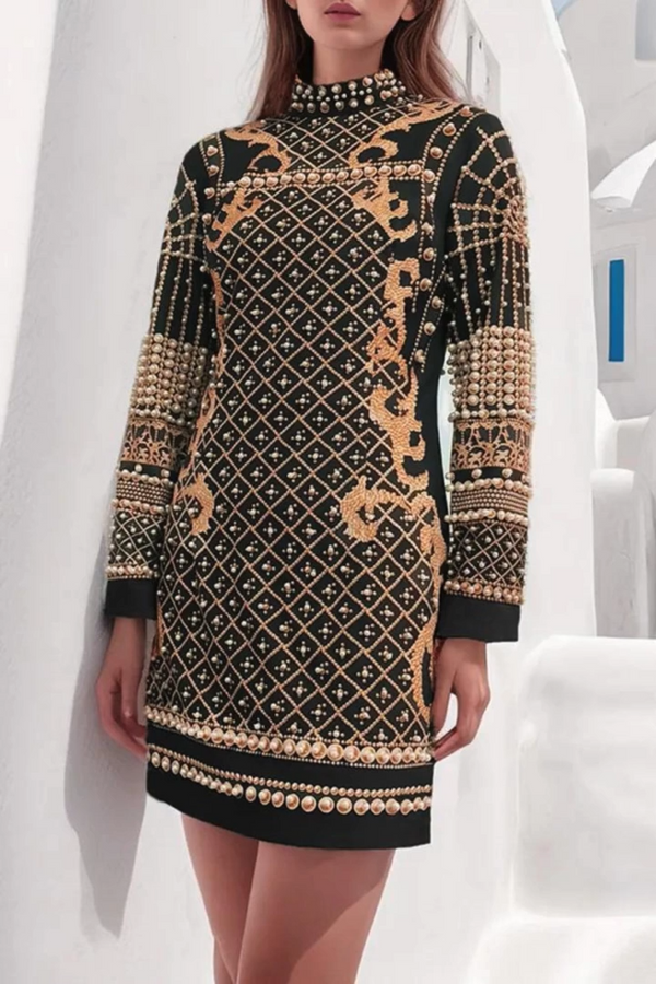 Roie Vintage Geometric Print Dress